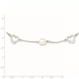 Sterling Silver Rhodium 7-8mm White FWC Pearl w/2in ext. Necklace-WBC-QH4747-17