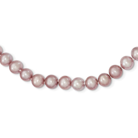Sterling Silver Rhodium-plated 7-8mm Purple FWC Pearl Necklace-WBC-QH4759-16