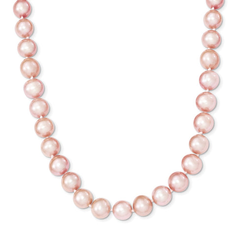 Sterling Silver Rh-plated 9-10mm Pink FW Cultured Pearl Necklace-WBC-QH4761-20