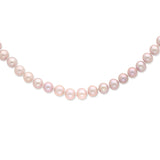 Sterling Silver Rhodium-plated 9-10mm Pink FWC Pearl Necklace-WBC-QH4761-16