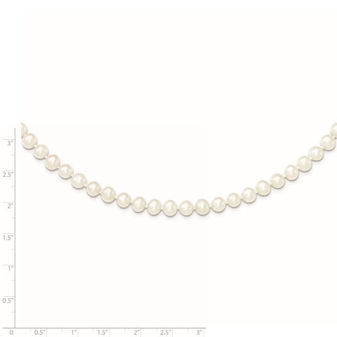 Sterling Silver Rhodium-plated 5-6mm White FWC Pearl Necklace-WBC-QH4769-16
