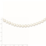 Sterling Silver Rhodium 7-8mm White Freshwater Cultured Pearl Necklace-WBC-QH4778-24