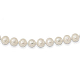 Sterling Silver Rhodium 7-8mm White Freshwater Cultured Pearl Necklace-WBC-QH4778-18