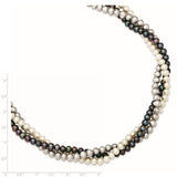 Sterling Silver Rhodium 5-6mm FWC Semi Round Pearl w/2in ext. Necklace-WBC-QH4789-17