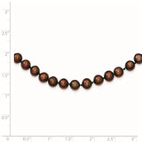 Sterling Silver Rhodium-plated 6-7mm Brown FWC Pearl Necklace-WBC-QH4817-16