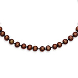 Sterling Silver Rh-plated 6-7mm Brown FW Cultured Pearl Necklace-WBC-QH4817-18