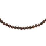 Sterling Silver Rhodium-plated 6-7mm Brown FWC Pearl Necklace-WBC-QH4817-16