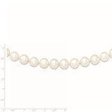 Sterling Silver Rhodium-plated 10-11mm White FW Cultured Pearl Necklace-WBC-QH4828-24