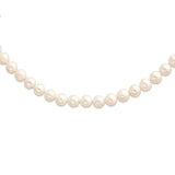 Sterling Silver Rhodium-plated 10-11mm White FW Cultured Pearl Necklace-WBC-QH4828-18