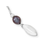 Sterling Silver Rh-plated 6-7mm Black FW Cultured Pearl Necklace-WBC-QH4854-18