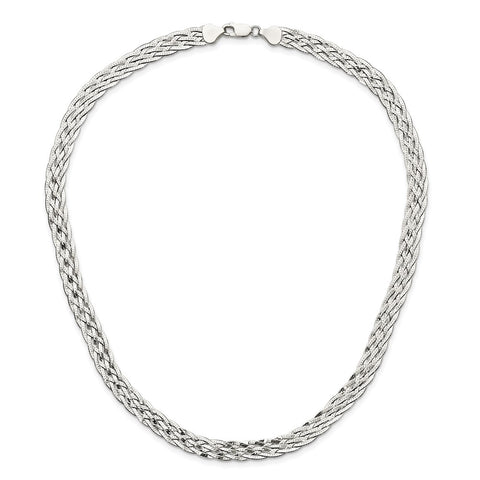 Sterling Silver 6.75mm Braided Fancy Necklace-WBC-QH4929-18