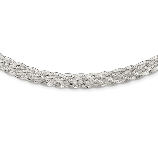 Sterling Silver 6.75mm Braided Fancy Necklace-WBC-QH4929-18