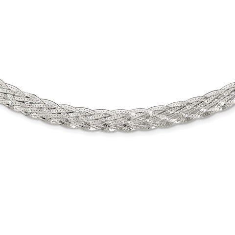 Sterling Silver 6.75mm Braided Fancy Necklace-WBC-QH4929-18