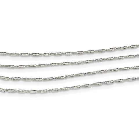Sterling Silver 4 Strand Fancy Necklace-WBC-QH4930-18