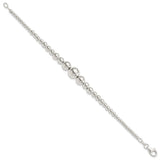Sterling Silver Polished Graduated Round Bead Bracelet-WBC-QH4964-7.25