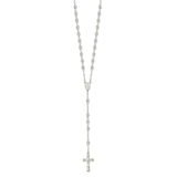 Sterling Silver Polished Rosary Necklace-WBC-QH4988