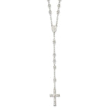 Sterling Silver Polished Rosary Necklace-WBC-QH4988