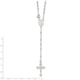 Sterling Silver Polished Rosary Necklace-WBC-QH4993-16