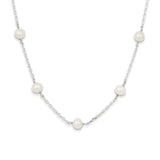 Sterling Silver Rh-plated (6-7mm) Fresh Water Cultured Pearl Necklace-WBC-QH5003-18