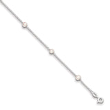 Sterling Silver Rh-plated Pink FW Cultured Pearl w/1in ext. Bracelet-WBC-QH5029-5