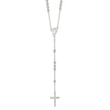 Sterling Silver Faceted Beads Crucifix Necklace-WBC-QH5130-24