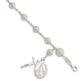 Sterling Silver Polished Laser-cut Rosary Bracelet-WBC-QH5137-7.75