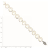 Sterling Silver Rhodium 11-12mm White FW Cultured Pearl Necklace-WBC-QH5151-20