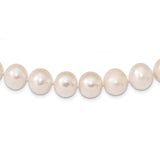 Sterling Silver Rhodium 11-12mm White FW Cultured Pearl Necklace-WBC-QH5151-28