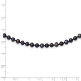 Sterling Silver Rhod-plated 4-5mm Black FWC Pearl Necklace-WBC-QH5152-24