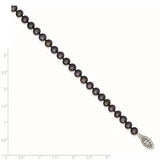 Sterling Silver Rhod-plated 5-6mm Black FWC Pearl Necklace-WBC-QH5153-18