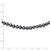 Sterling Silver Rhod-plated 5-6mm Black FWC Pearl Necklace-WBC-QH5153-24