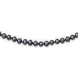 Sterling Silver Rhod-plated 5-6mm Black FWC Pearl Necklace-WBC-QH5153-24