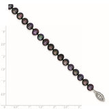 Sterling Silver Rhod-plated 6-7mm Black FWC Pearl Necklace-WBC-QH5154-16