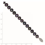 Sterling Silver Rhod-plated 8-9mm Black FWC Pearl Necklace-WBC-QH5156-20