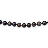 Sterling Silver Rhod-plated 8-9mm Black FWC Pearl Necklace-WBC-QH5156-20