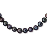 Sterling Silver Rhod-plated 9-10mm Black FWC Pearl Necklace-WBC-QH5157-20