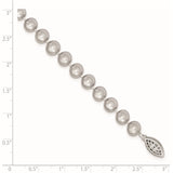 Sterling Silver Rhodium 6-7mm Grey FWC Pearl Necklace-WBC-QH5161-20