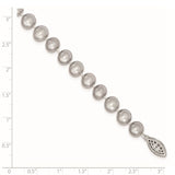 Sterling Silver Rhodium 7-8mm Grey FWC Pearl Necklace-WBC-QH5162-24