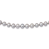 Sterling Silver Rhodium 7-8mm Grey FWC Pearl Necklace-WBC-QH5162-16