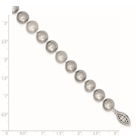 Sterling Silver Rhodium 8-9mm Grey FWC Pearl Necklace-WBC-QH5163-20