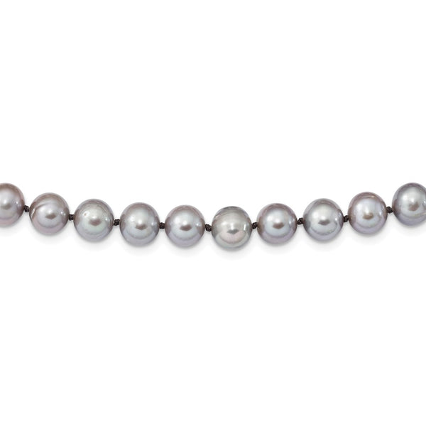 Sterling Silver Rhodium 8-9mm Grey FWC Pearl Necklace-WBC-QH5163-24