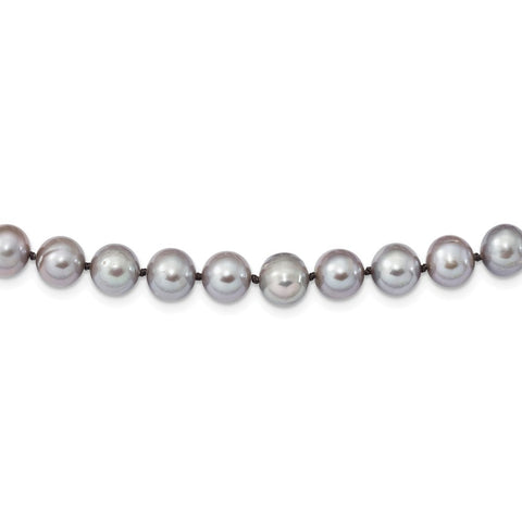 Sterling Silver Rhodium 8-9mm Grey FWC Pearl Necklace-WBC-QH5163-20