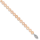 Sterling Silver Rhod-plated 6-7mm Pink FWC Pearl Necklace-WBC-QH5166-20