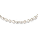 Sterling Silver Rhodium 7-8mm White FW Cultured Rice Pearl Necklace-WBC-QH5171-18