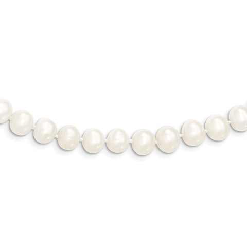 6-7mm White Semi-round Freshwater Cultured Pearl Endless Necklace-WBC-QH5202