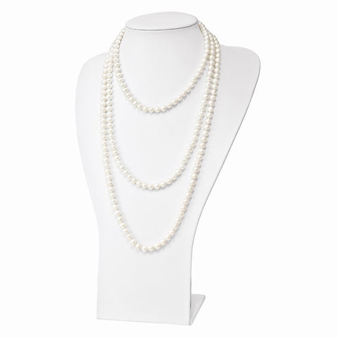 9-10mm White Semi-round Freshwater Cultured Pearl Endless Necklace-WBC-QH5203