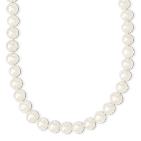9-10mm White Semi-round Freshwater Cultured Pearl Endless Necklace-WBC-QH5203