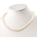 Sterling Silver RH 9-10mm White FWC Pearl CZ Clasp Adjust. Necklace-WBC-QH5216-18