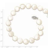 Sterling Silver Rhodium-plated 10-11mm White FWC Coin Pearl Necklace-WBC-QH5221-18