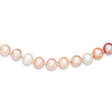 Sterling Silver Rhodium-plated 7-8mm Multi-color FWC Pearl Necklace-WBC-QH5288-18